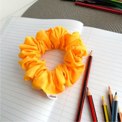 Fiery Yellow Cotton Scrunchie