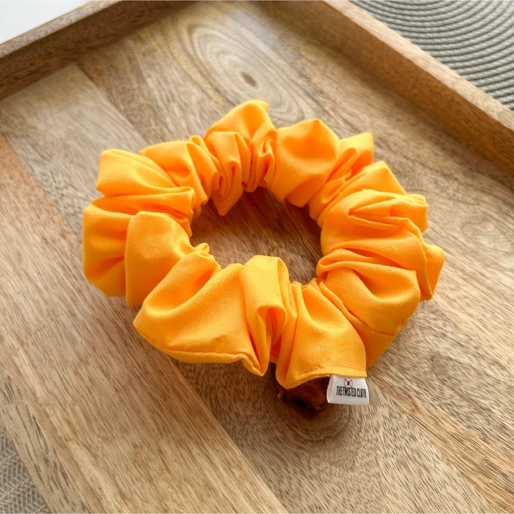 Fiery Yellow Cotton Scrunchie
