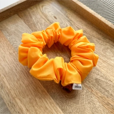 Fiery Yellow Cotton Scrunchie