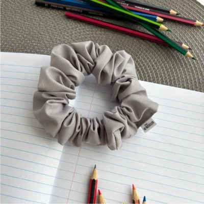 Grey Cotton Scrunchie