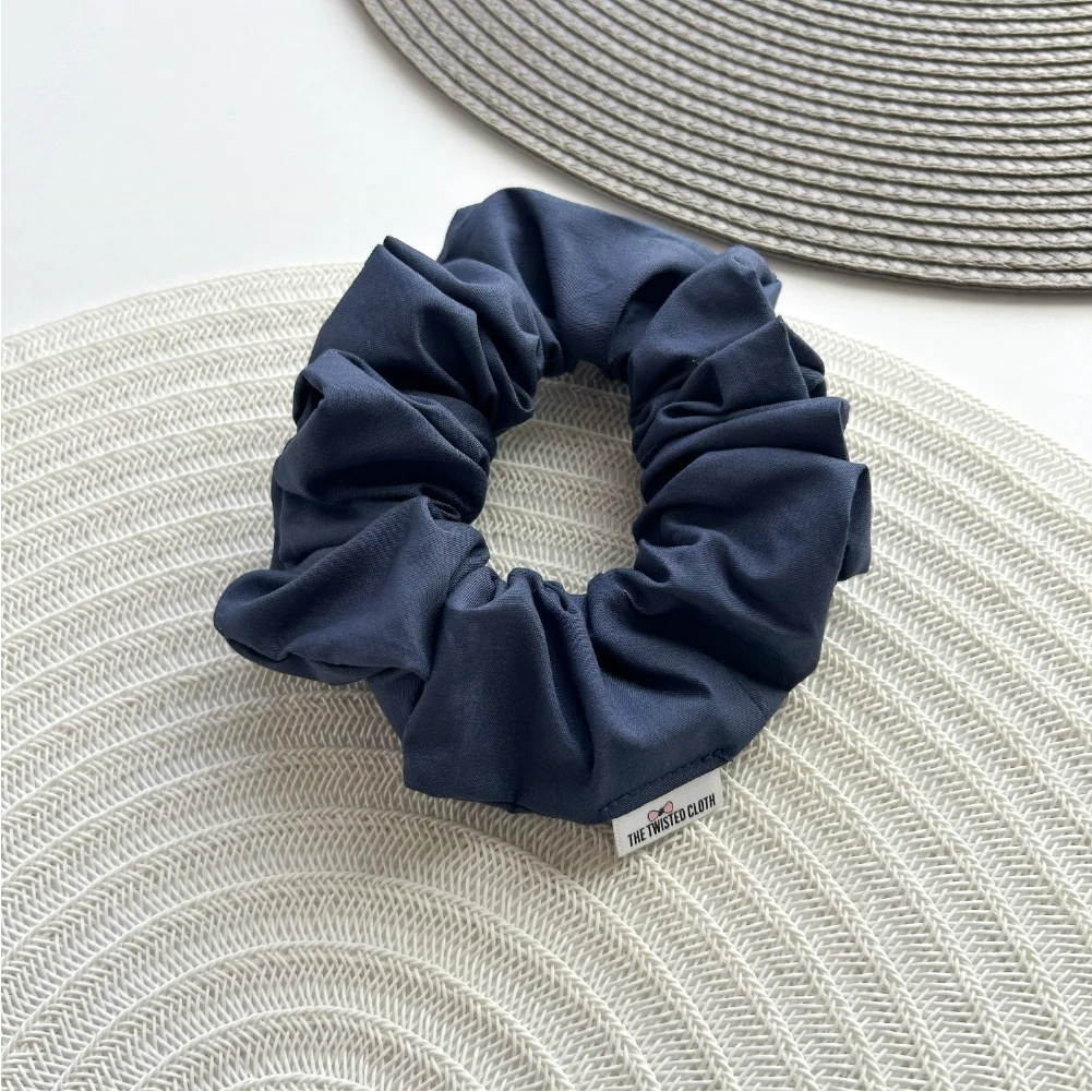 School Blue Cotton Scrunchie