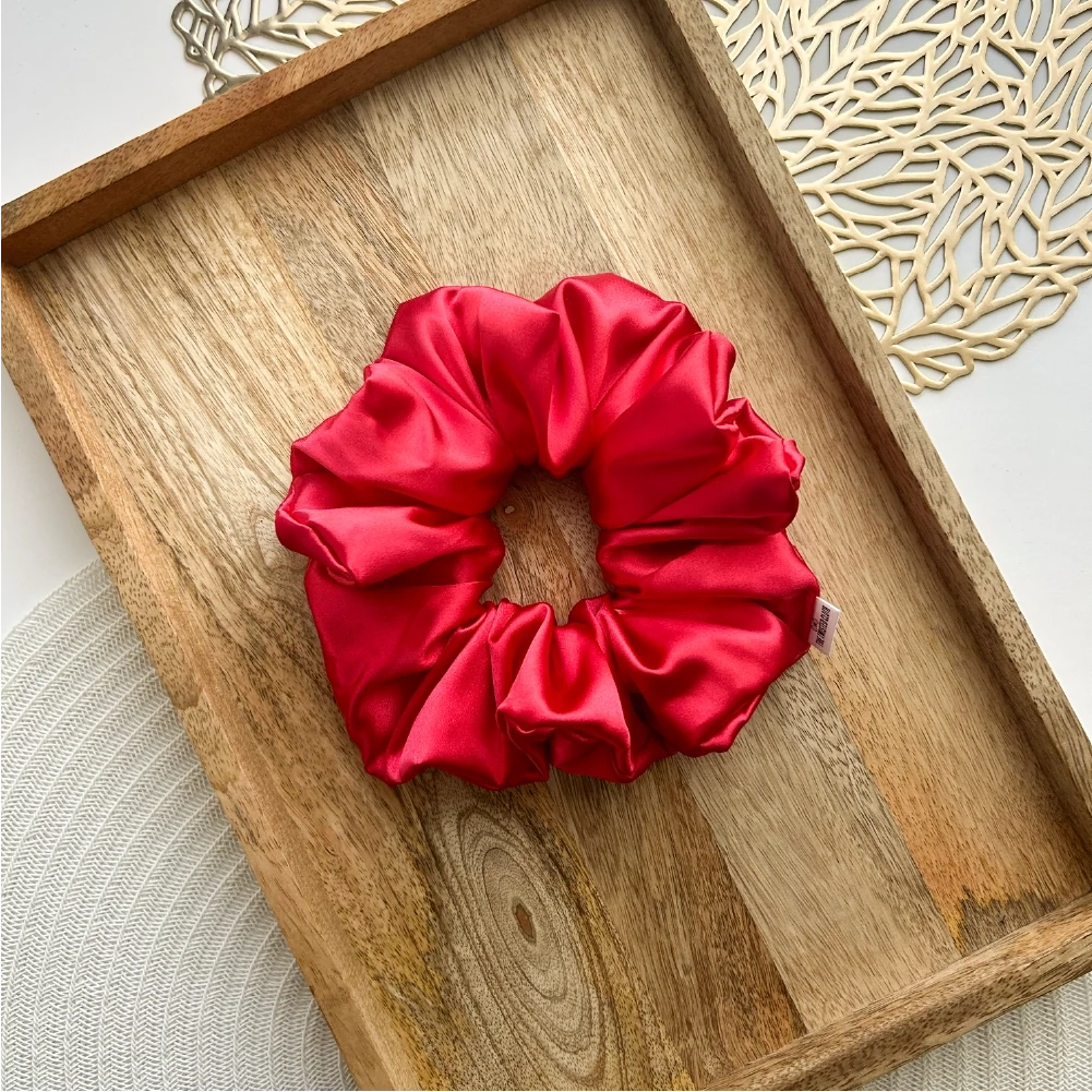 Rosy Red XXL Satin Scrunchie