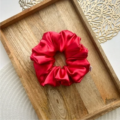 Rosy Red XXL Satin Scrunchie