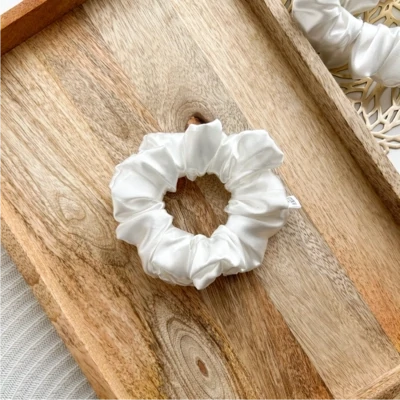 White Satin Scrunchie