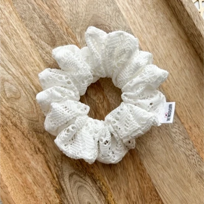 White Diamond Lace Scrunchie