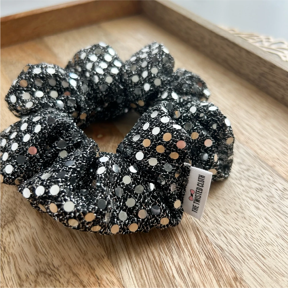 Black Sequin Scrunchie