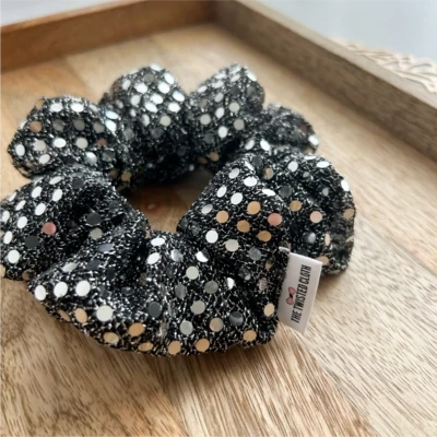 Black Sequin Scrunchie