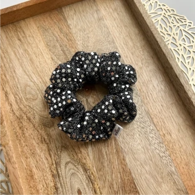 Black Sequin Scrunchie