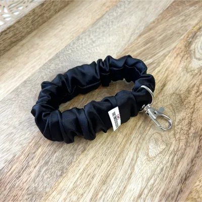 Black Satin Scrunchie Key Fob