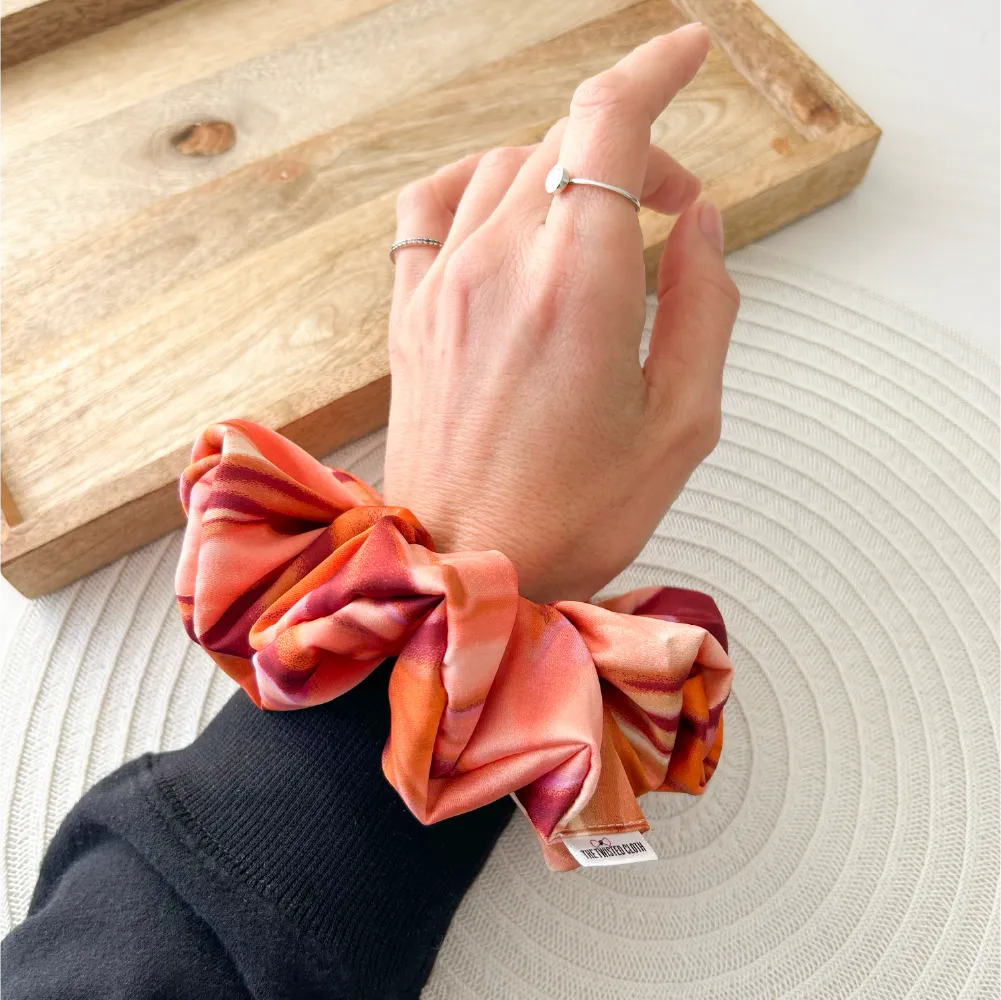 Peach Marble Xxl Satin Scrunchie