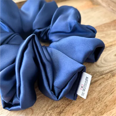 Navy Xxl Satin Scrunchie