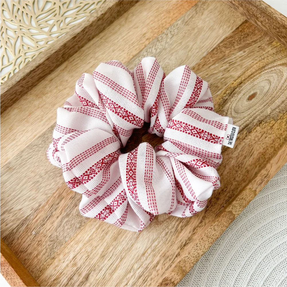 Xxl Candy Stripe Cotton Scrunchie