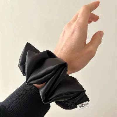 Black Xxl Satin Scrunchie