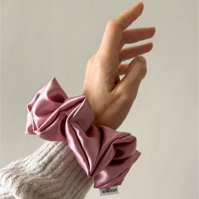 Dusty Pink Xxl Satin Scrunchie