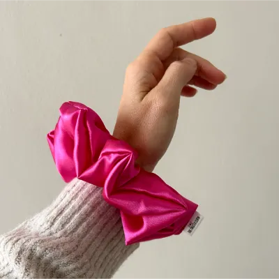 Cerise Pink Xxl Satin Scrunchie