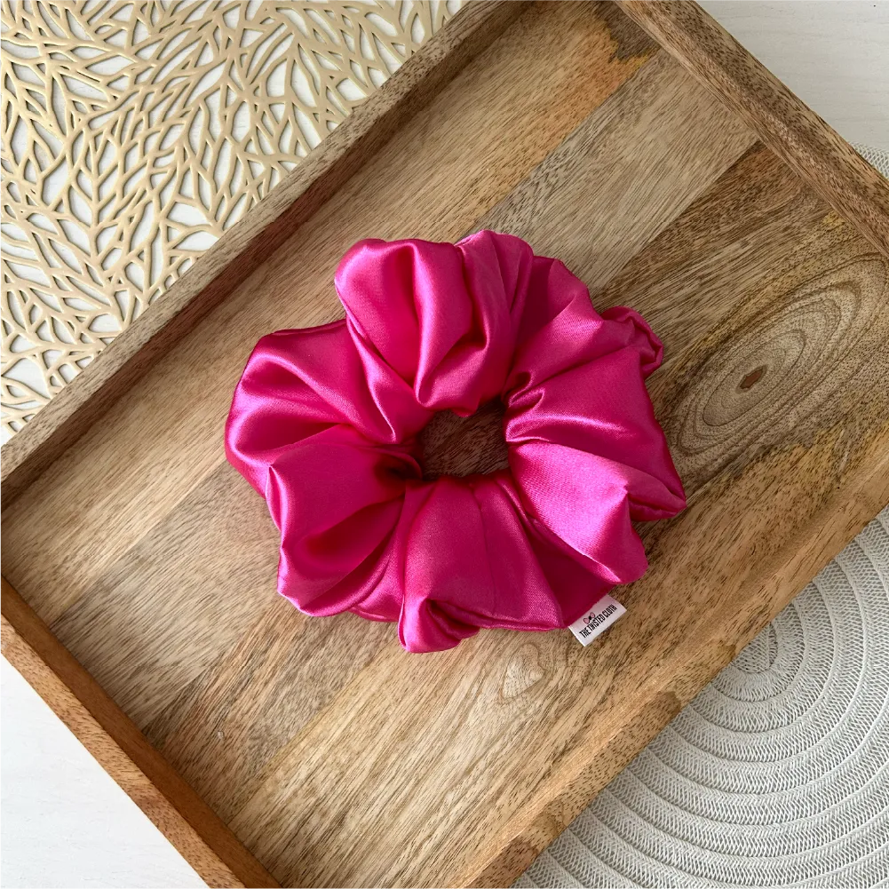 Cerise Pink Xxl Satin Scrunchie