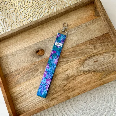 Teal &amp; Purple Paisley Key Fob