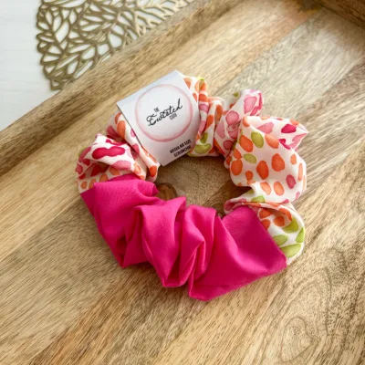 Watercolor Pink Scrunchie