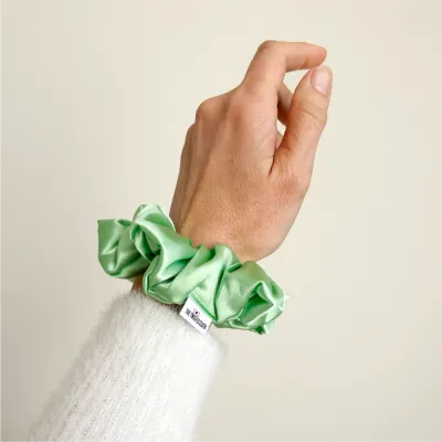 Cool Mint Satin Scrunchie