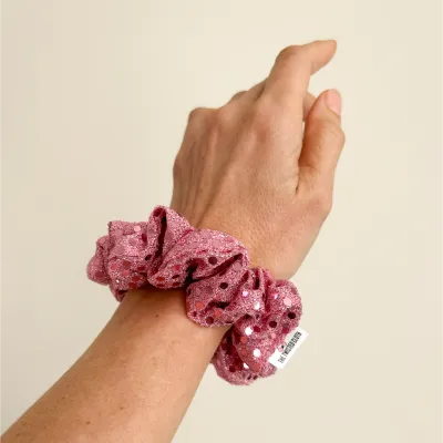 Pink Sequin Scrunchie