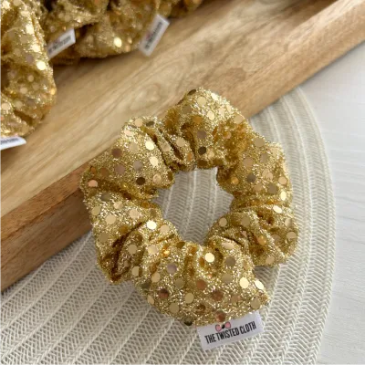 Small Gold Sequin Scrunchie