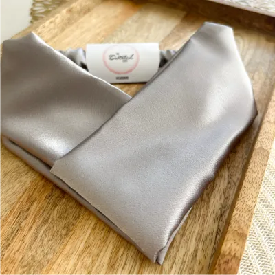 Silver Grey Satin Headband
