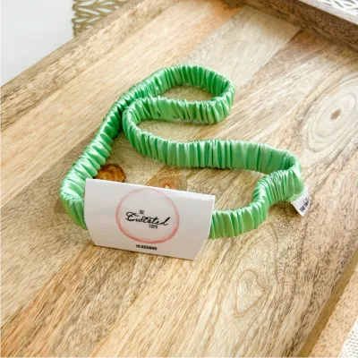 Cool Mint Satin Skinny Headband