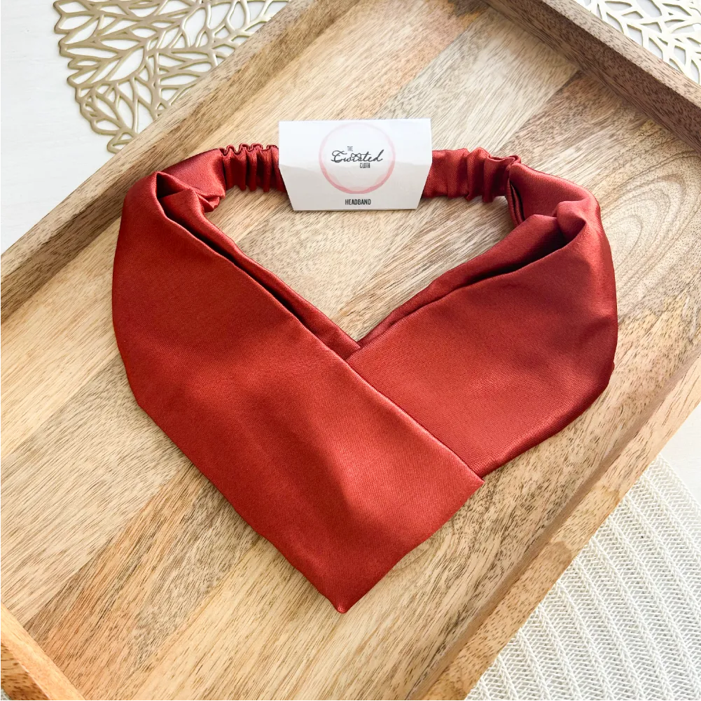 Satin Rust Headband