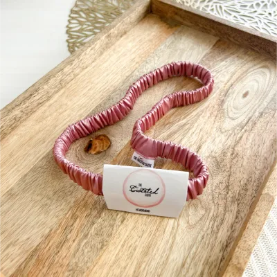 Dusty Pink Satin Skinny Headband