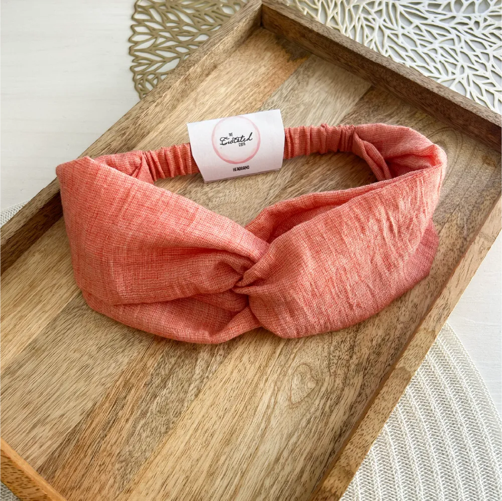 Peach Orange Cotton Headband