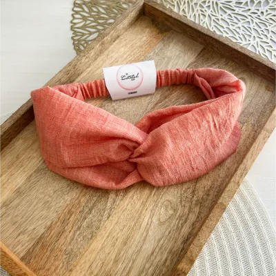 Peach Orange Cotton Headband
