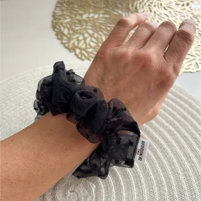 Black Organza Scrunchie