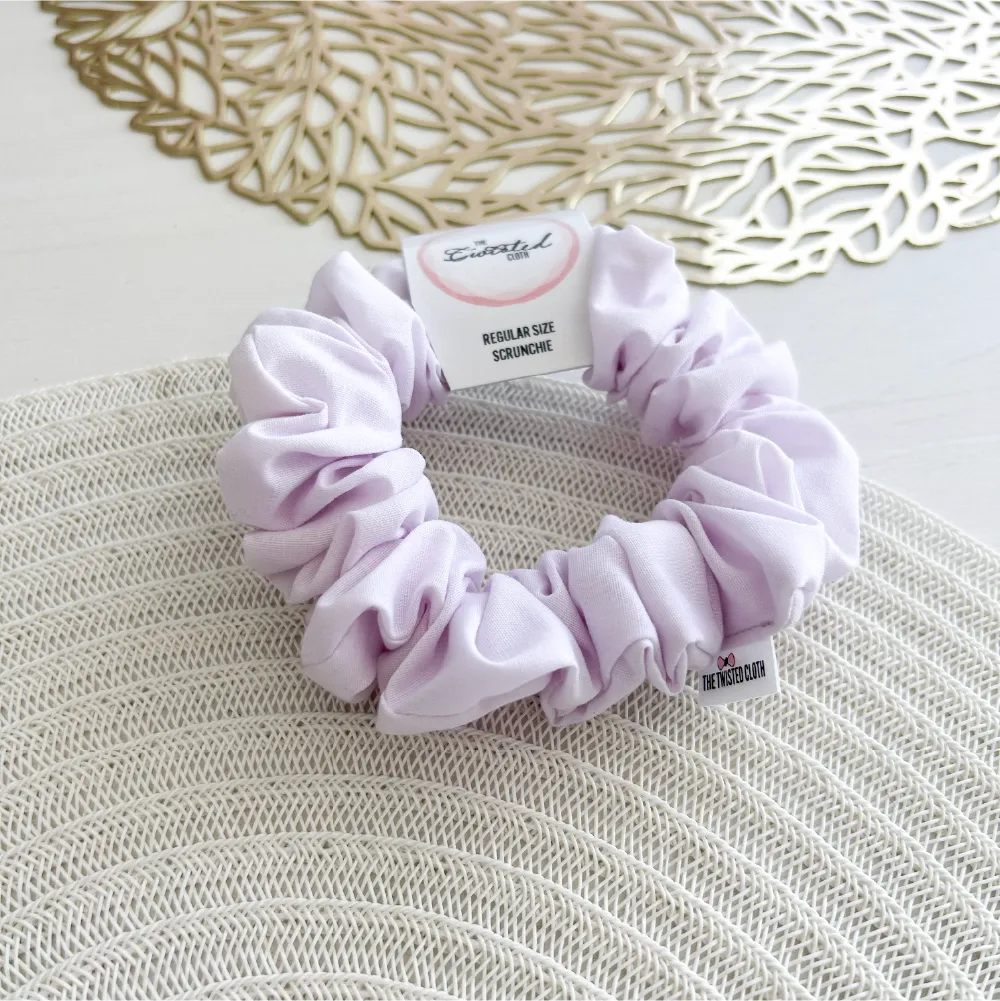 Lilac White Cotton Scrunchie
