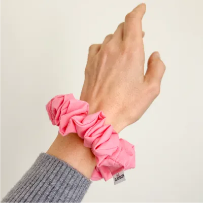 Pretty Pink Cotton Scrunchie