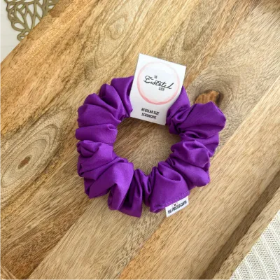 Plum Purple Cotton Scrunchie