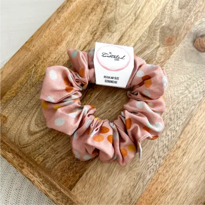 Spotty Peach Scrunchie