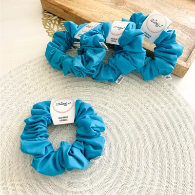 Bright Teal Blue Scrunchie