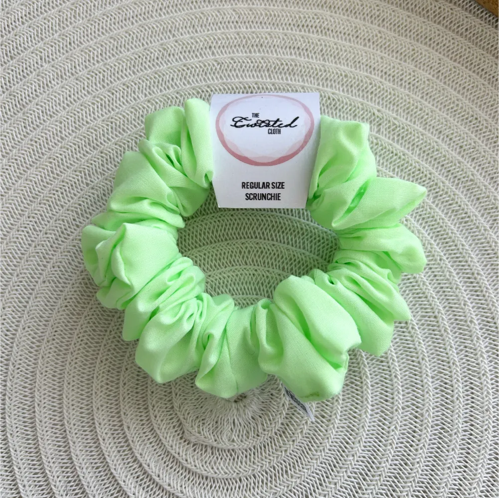 Lime Green Cotton Scrunchie