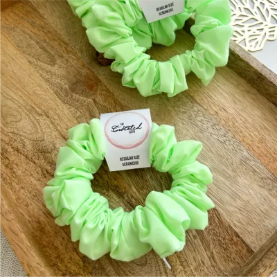 Lime Green Cotton Scrunchie