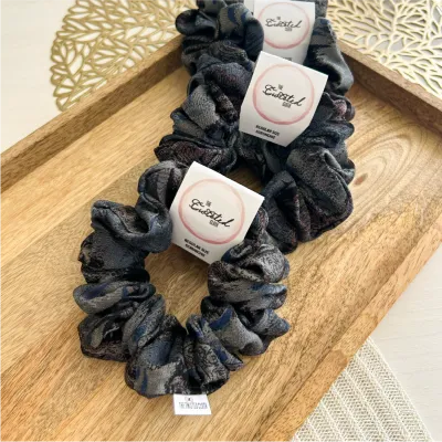 Mixed Grey &amp; Blue Scrunchie
