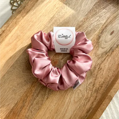 Dusty Pink Satin Scrunchie