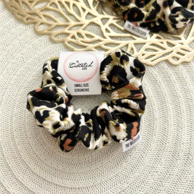 Small Olive Leopard Scrunchie
