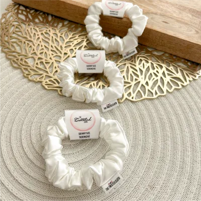 White Satin Skinny Scrunchie