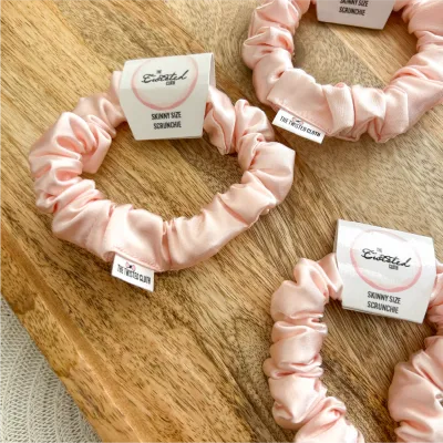 Ballerina Pink Satin Skinny Scrunchie