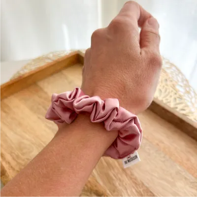 Dusty Pink Satin Skinny Scrunchie