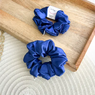 Royal Blue Satin Scrunchie