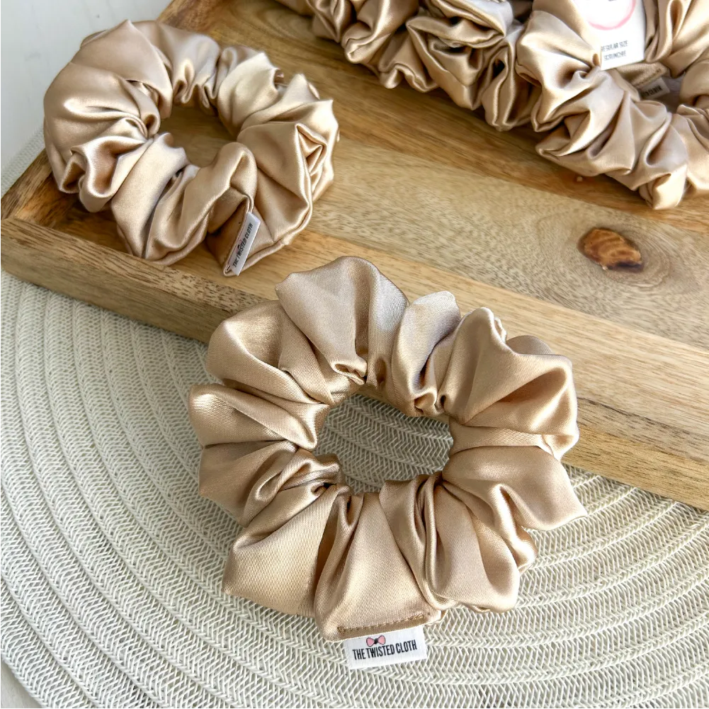 Champagne Satin Scrunchie