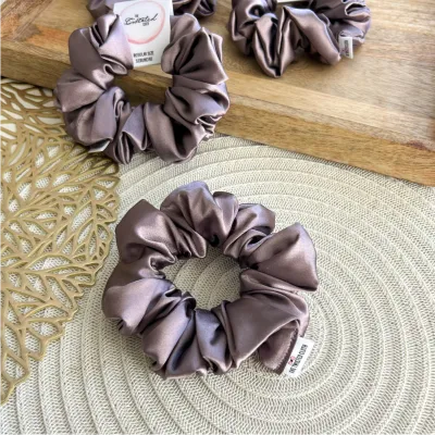 Taupe Satin Scrunchie