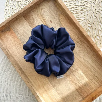 Navy Xxl Satin Scrunchie