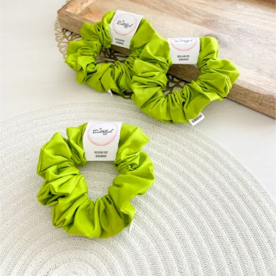 Summer Lime Green Cotton Scrunchie